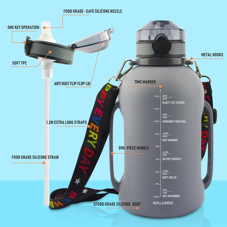 Large Capacity 2L Water Bottle, Sports Bottle